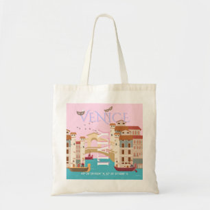 Venice Travel Art, Italy, Retro Travel Art Tote Bag