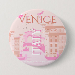 Venice Travel Art, Italy, Travel Art, Pastel 7.5 Cm Round Badge