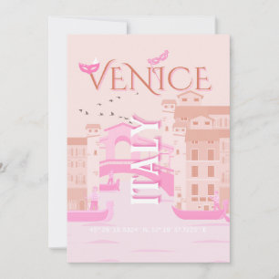 Venice Travel Art, Italy, Travel Art, Pastel Holiday Card
