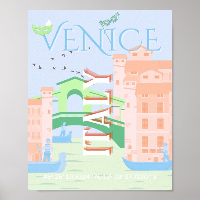 Venice Travel Art, Italy, Travel Art Poster (Front)