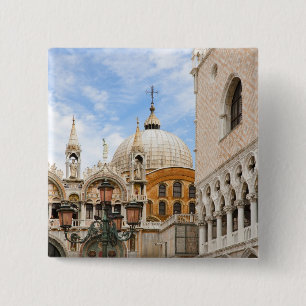Venice, Veneto, Italy - Birds are perched on a 15 Cm Square Badge