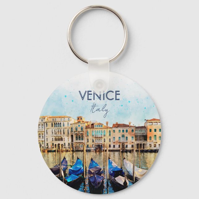 VENICE VENEZIA watercolor - Italy Travel souvenir Key Ring (Front)