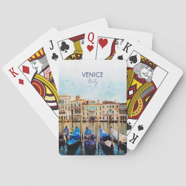 VENICE VENEZIA watercolor - Italy Travel souvenir Playing Cards (Back)