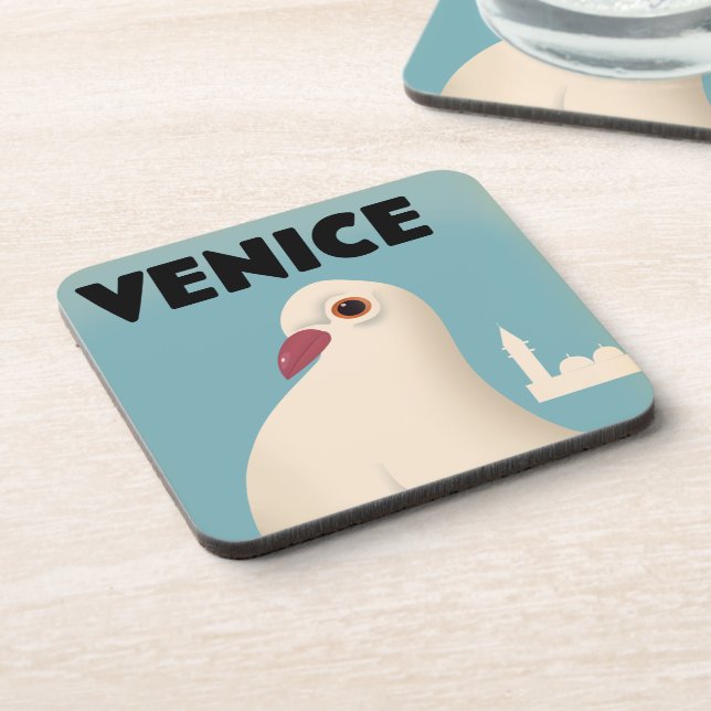 Venice Vintage style travel poster Mouse Pad Coaster (Left Side)