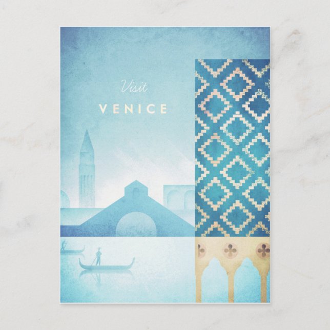Venice Vintage Travel Poster - Art Postcard (Front)