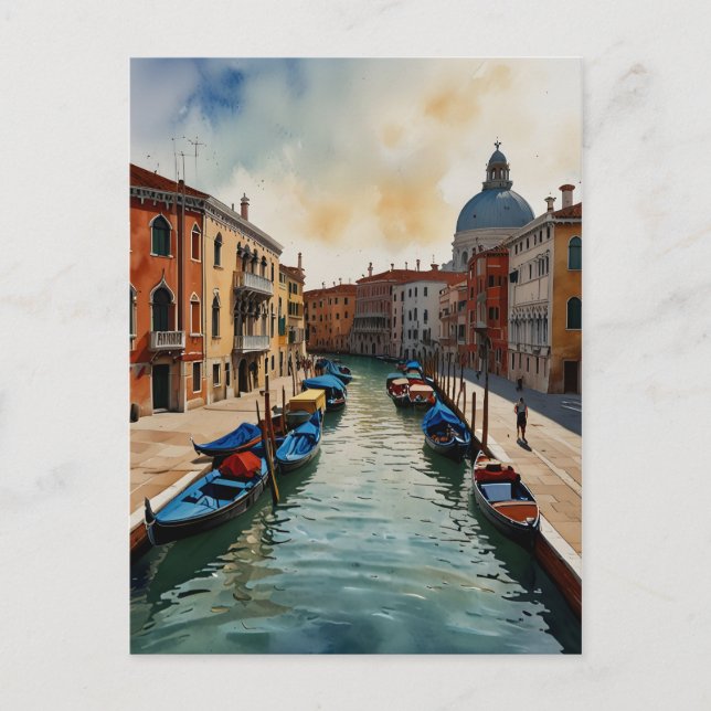 Venice watercolor art postcard (Front)