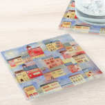 Venice Watercolor Glass Coaster<br><div class="desc">A watercolor painting of Venice,  Italy.  Architecture,  buildings,  canals and waterways,  gondolas and bridges.  Original art by Nic Squirrell.</div>