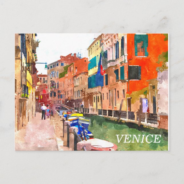 Venice watercolor painting postcard (Front)