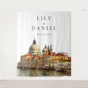 Venice Wedding Photo Backdrop Tapestry