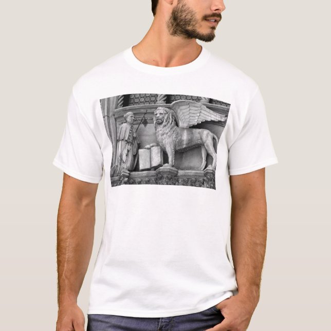 VENICE WINGED LION B/W T-Shirt (Front)