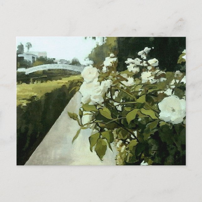 VeniceBeach Canals GreenRoses RoseBacking PostCard (Front)