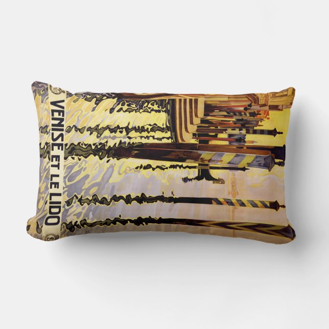 "Venise et le Lido" Italy vintage travel pillow (Front)