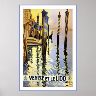 Venise Et Le Lido Vintage Travel Poster