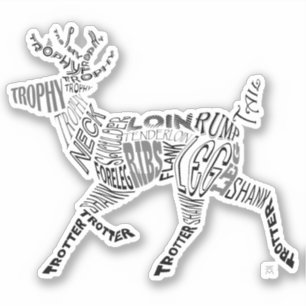 Venison Deer Calligram Typography Word Cloud