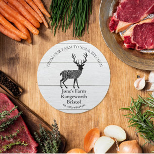 VENISON deer meat farmer marketing produce farmer Classic Round Sticker