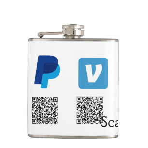 Venmo paypal scan to pay add q r code logo text na hip flask