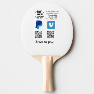 Venmo paypal scan to pay add q r code logo text na ping pong paddle