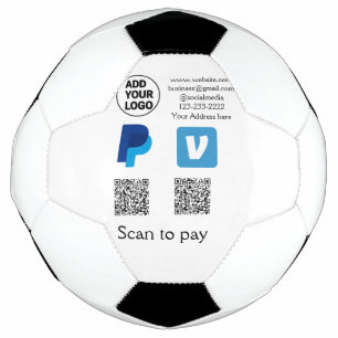 Venmo paypal scan to pay add q r code logo text na soccer ball