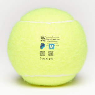 Venmo paypal scan to pay add q r code logo text na tennis balls