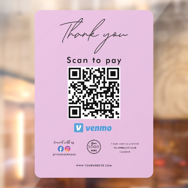 Venmo QR Code Logo Thank you Scan to Pay (Sheet 2)