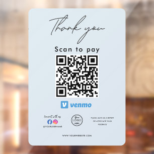 Venmo QR Code Logo Thank you Scan to Pay