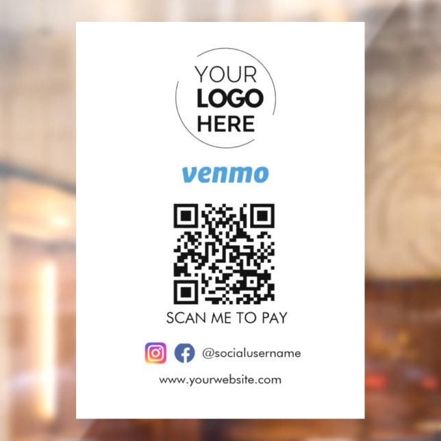 Venmo QR Code Payment | Scan to Pay Business Logo (Sheet 2)
