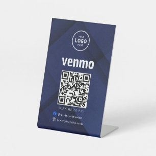 Venmo QR Code Payment   Scan to Pay Business Logo Pedestal Sign
