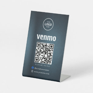 Venmo QR Code Payment   Scan to Pay Business Logo Pedestal Sign