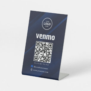 Venmo QR Code Payment   Scan to Pay Business Logo Pedestal Sign