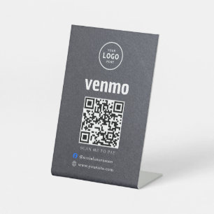 Venmo QR Code Payment   Scan to Pay Business Logo Pedestal Sign