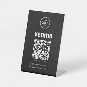 Venmo QR Code Payment   Scan to Pay Business Logo Pedestal Sign