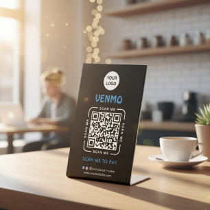 Venmo QR Code Payment   Scan to Pay Business Logo Pedestal Sign