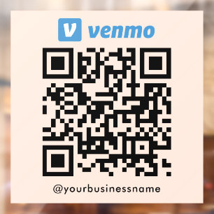 Venmo QR Code Payment Scan to Pay Soft Peach