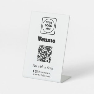 Venmo QR Code   Scan to Pay Custom Business Logo Pedestal Sign