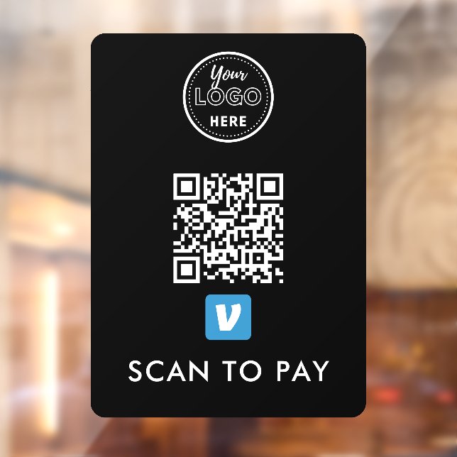 Venmo QR Code Scan to Pay Modern Logo Black (Sheet 2)