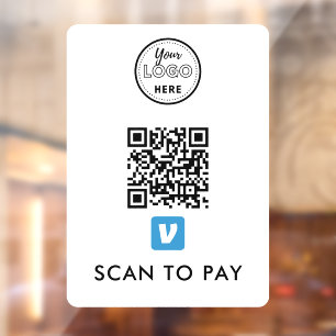 Venmo QR Code Scan to Pay Modern Logo White