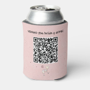 Venmo the Bride A Drink Custom QR Code   Can Cooler
