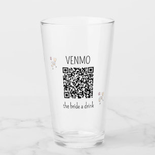 VENMO the Bride a Drink QR Code Bachelorette Party Glass
