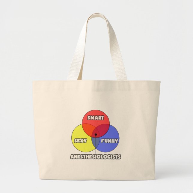 Venn Diagram .. Anesthesiologists Large Tote Bag (Front)