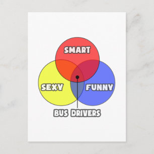 Venn Diagram .. Bus Drivers Postcard