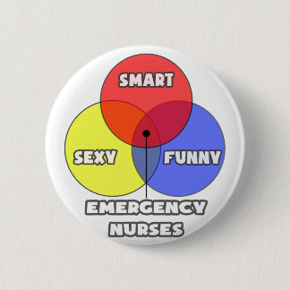 Venn Diagram .. Emergency Nurses 6 Cm Round Badge