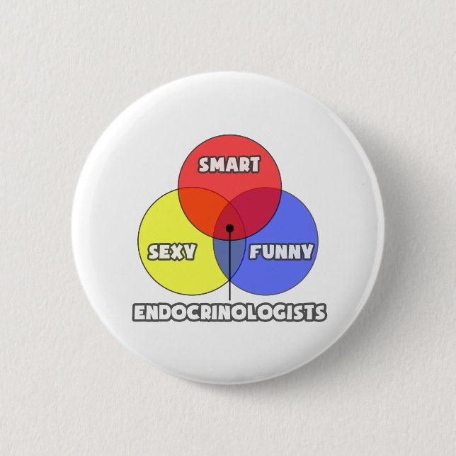 Venn Diagram .. Endocrinologists 6 Cm Round Badge (Front)