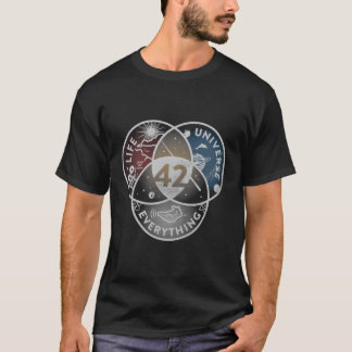 Venn Diagram Life The Universe And Everything 42 L T-Shirt