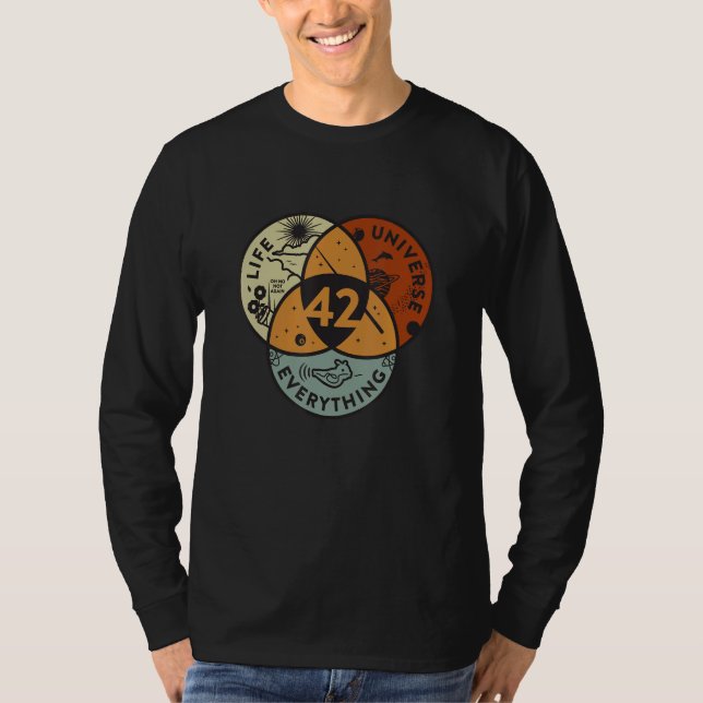 Venn Diagram Life The Universe And Everything - 42 T-Shirt (Front)