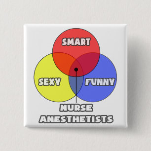 Venn Diagram .. Nurse Anesthetists 15 Cm Square Badge