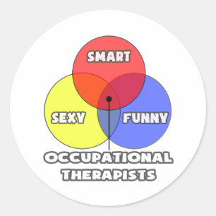Venn Diagram .. Occupational Therapists Classic Round Sticker