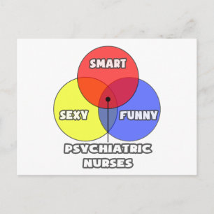 Venn Diagram .. Psychiatric Nurses Postcard