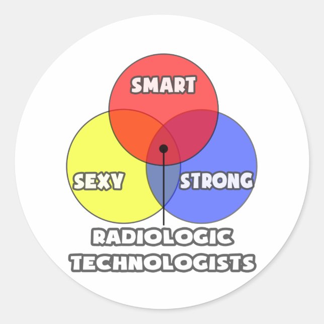Venn Diagram .. Radiologic Technologists Classic Round Sticker (Front)