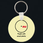 Venn diagram single diagnosis keychain<br><div class="desc">A Venn diagram showing a single circle labelled "people with social phobia" with "me" inside the circle. Can be customised for another diagnosis,  personal identity,  or person.</div>