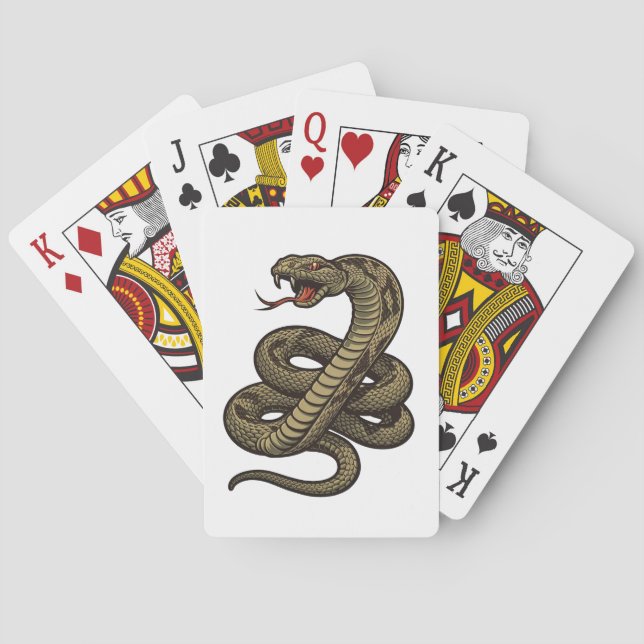 Venom Fury: Deadly Rattlesnake Strike Playing Cards (Back)